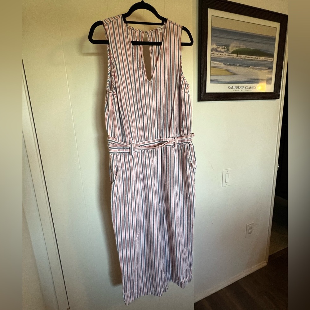 POPSUGAR Striped Sleeveless Jumpsuit - Red, White and Blue